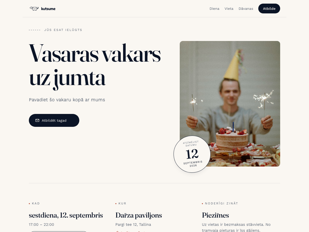 Ielūguma paraugs ar dizainu «Silts žurnāla»